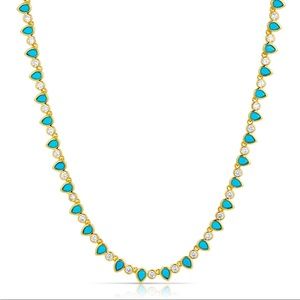 Elizabeth Stone Turquoise tennis necklace